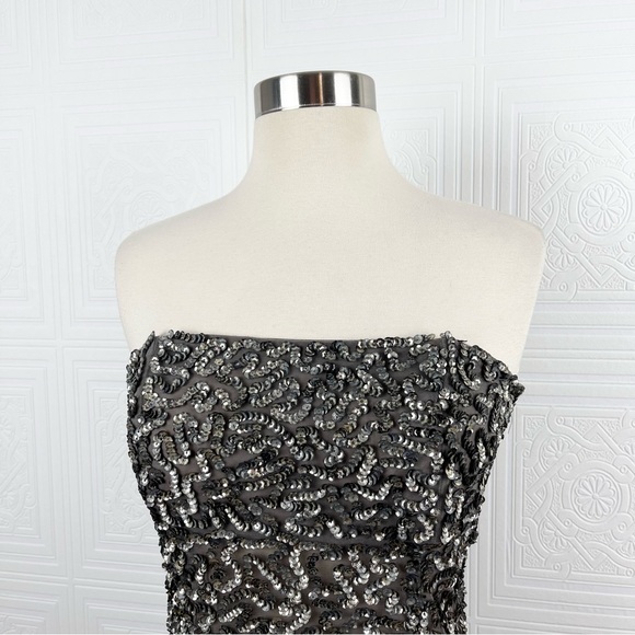Alice & Olivia Strapless Sequin Mesh Mini Dress 2 - Picture 7 of 10